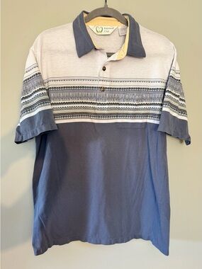 Palmland Club Vintage Men’s Striped Golf Polo Shirt Single Stitch 80’s 90’s - L